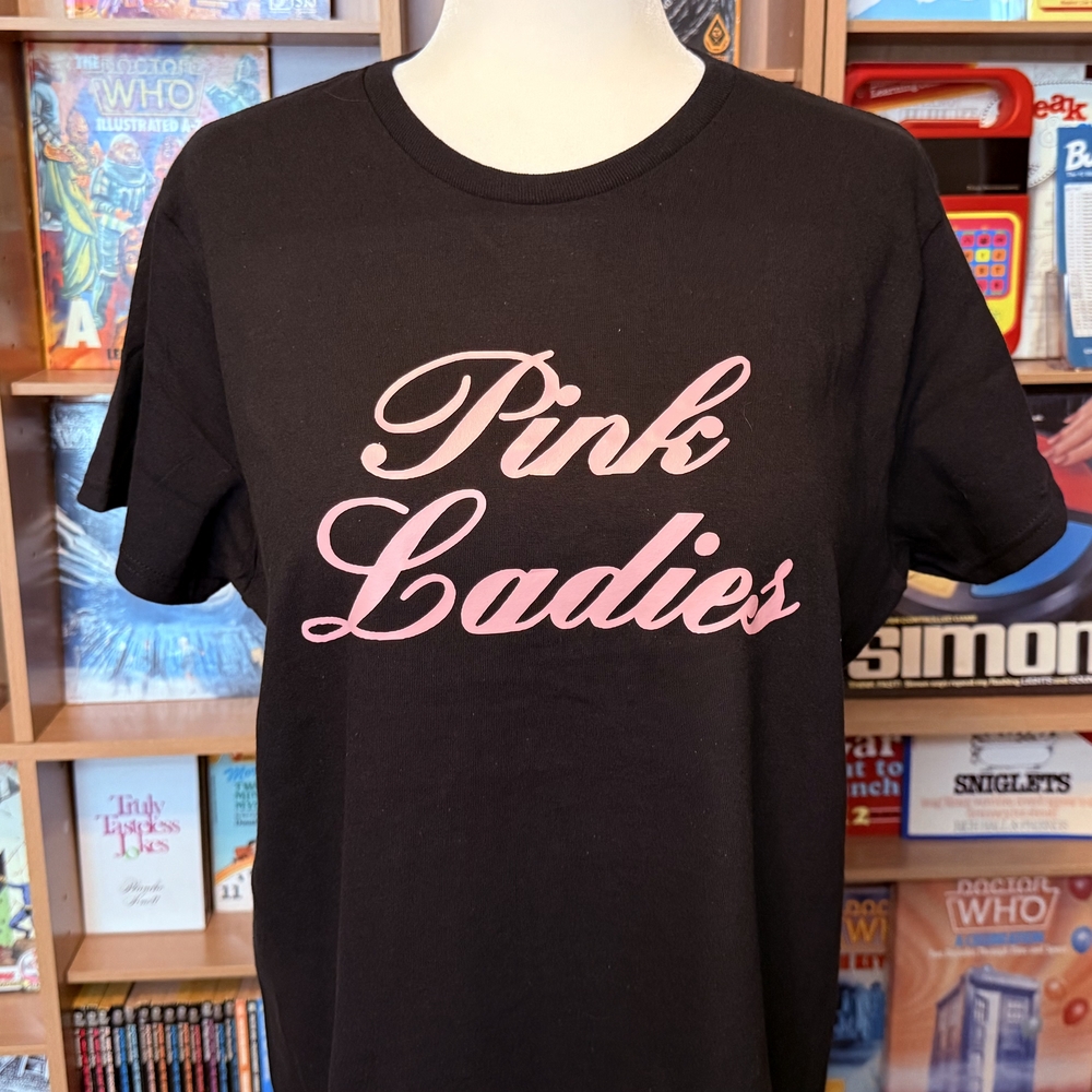 Stylish Black Tee with Pink Script